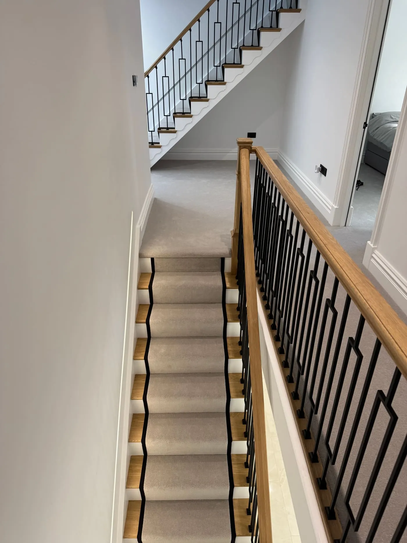 Finished stair runner installation