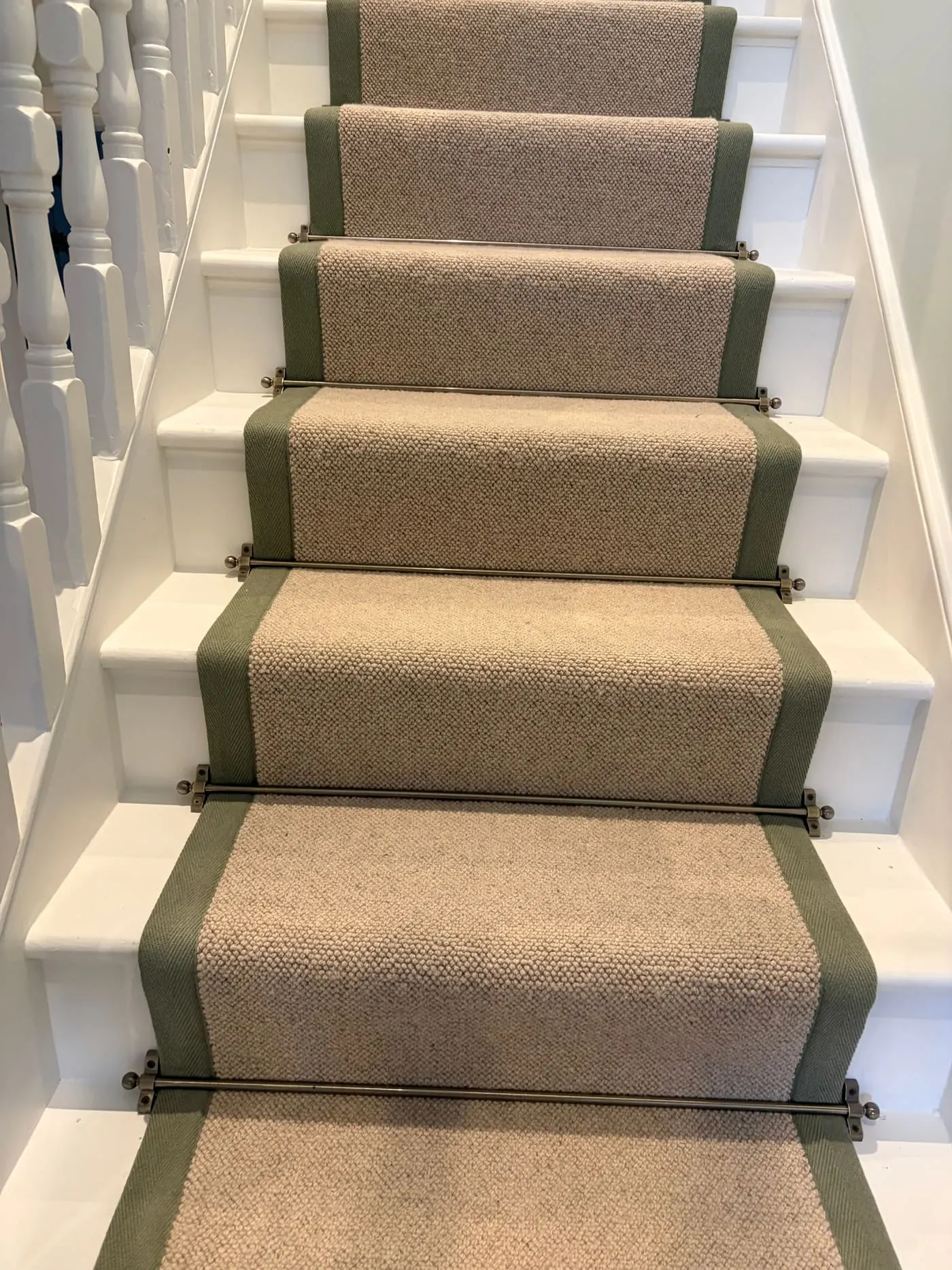 Finished stair runner installation