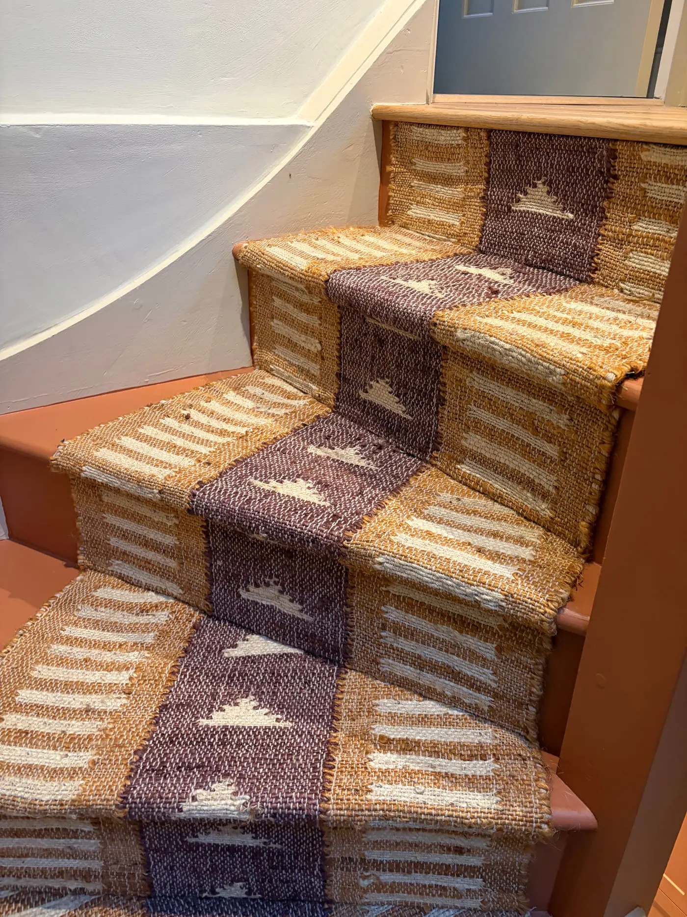 Finished stair runner installation