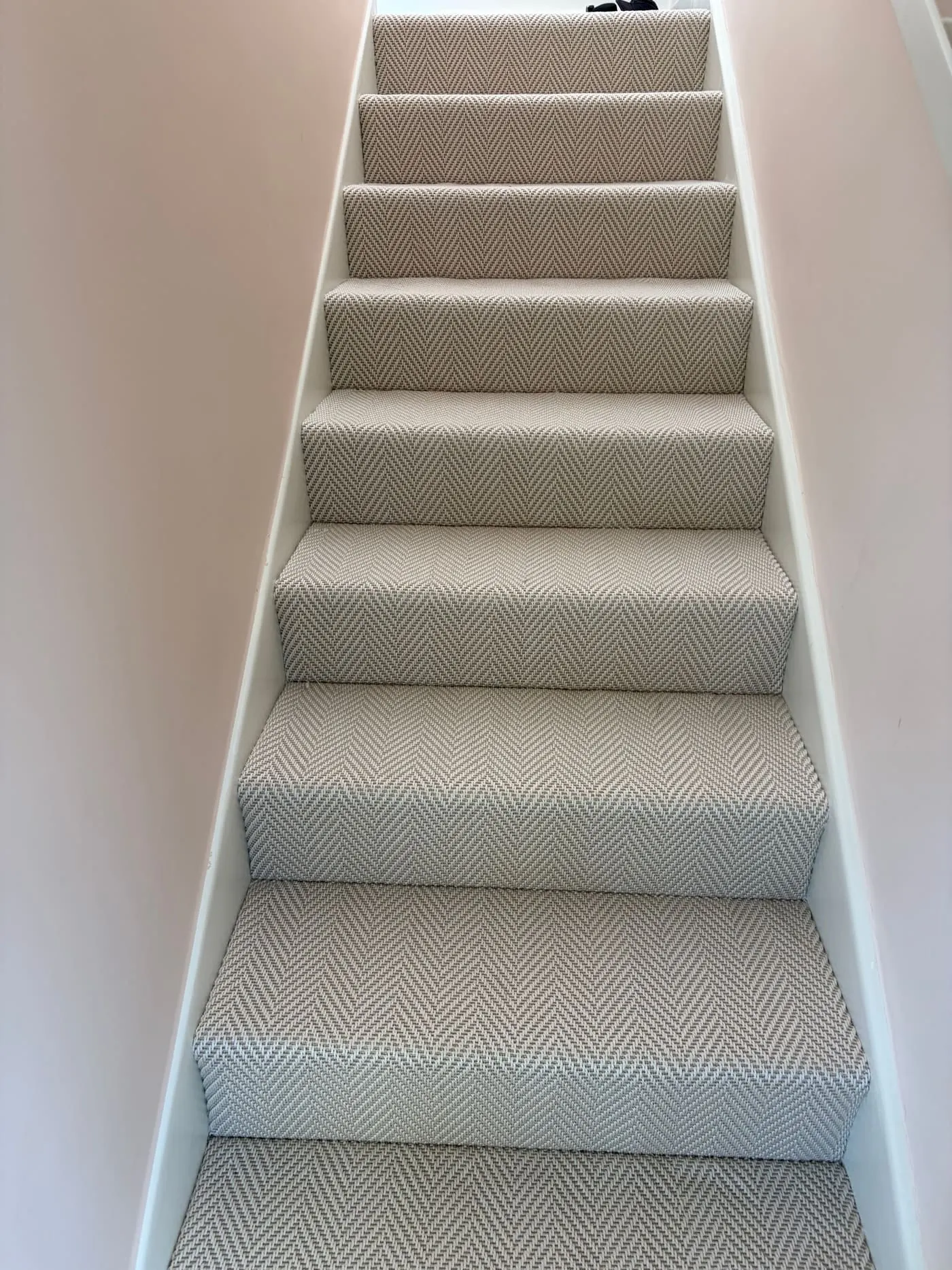 Finished stair runner installation