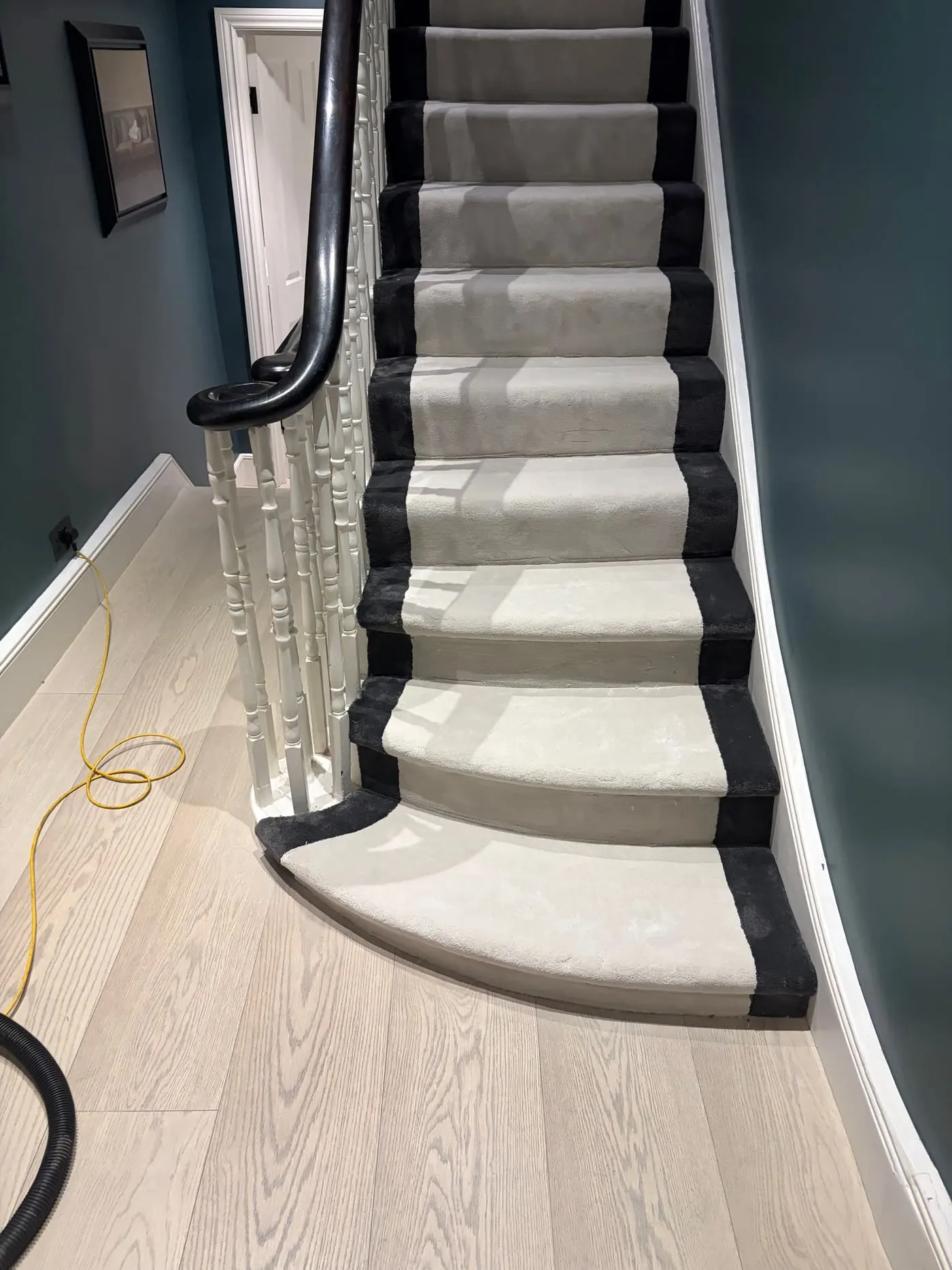 Finished stair runner installation
