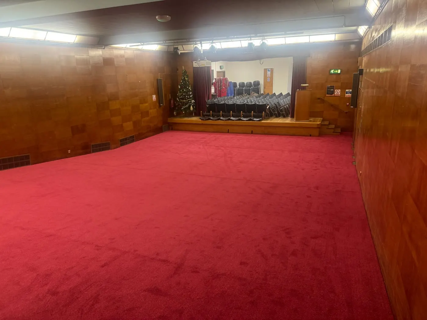 Large red carpet installation