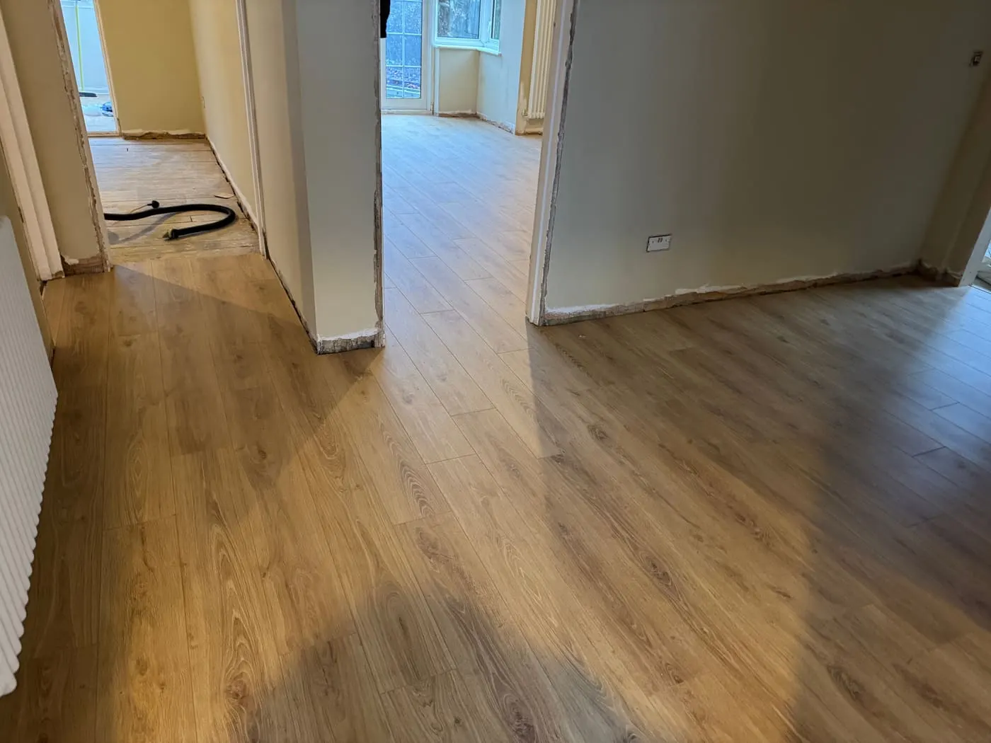 Finished hard flooring installation